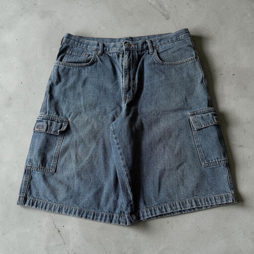 Vintage Bugle Boy Denim Cargo Jorts Shorts Baggy Skater Y2K Size 36 Skater Baggy